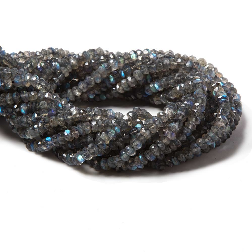 4-4.5mm Labradorite Faceted Rondelle 14 inch 160 pieces