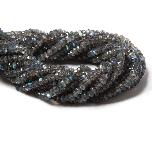4-4.5mm Labradorite Faceted Rondelle 14 inch 160 pieces