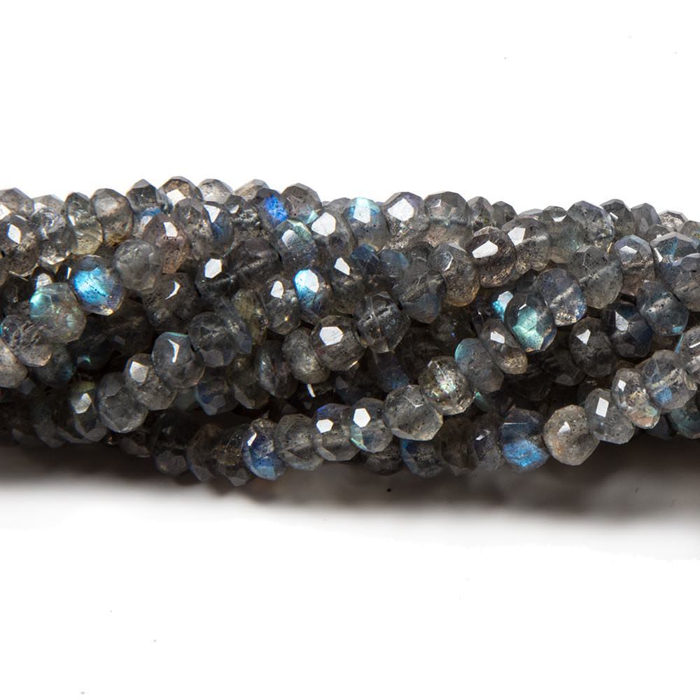 4-4.5mm Labradorite Faceted Rondelle 14 inch 160 pieces