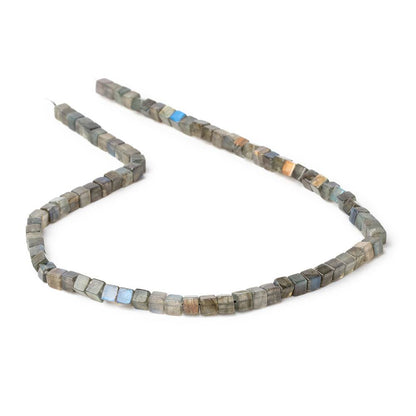 4-4.5mm Labradorite Plain Cube Beads 14 inch 83 pieces