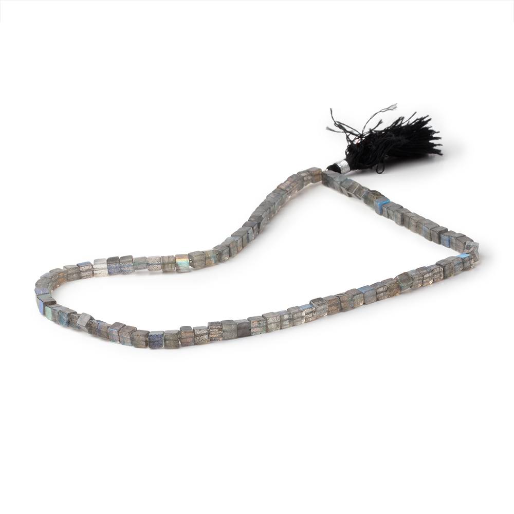 4-4.5mm Labradorite Plain Cube Beads 16 inch 93 pieces