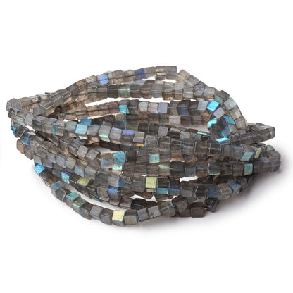 4-4.5mm Labradorite Plain Cube Beads 16 inch 93 pieces