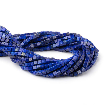 4-4.5mm Lapis Lazuli Plain Cube Beads 14 inch 78 pieces