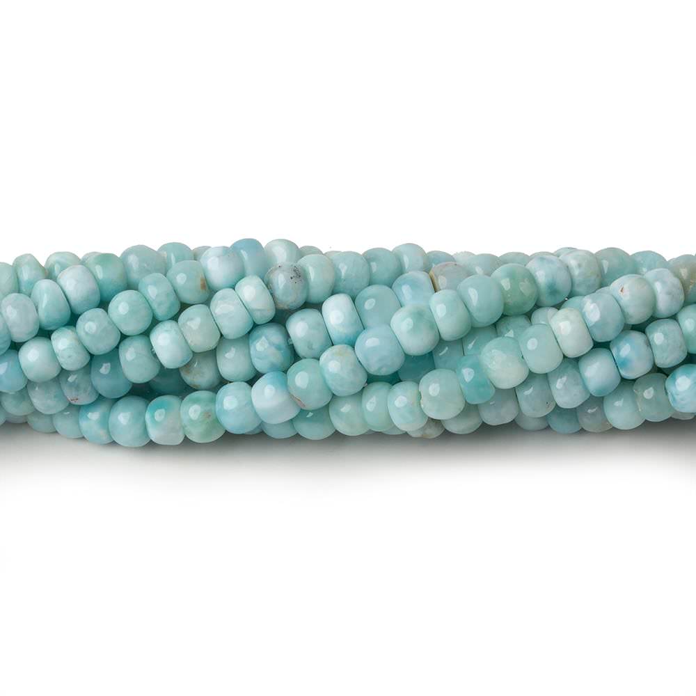 4-4.5mm Larimar plain rondelles 14 inch 115 beads A