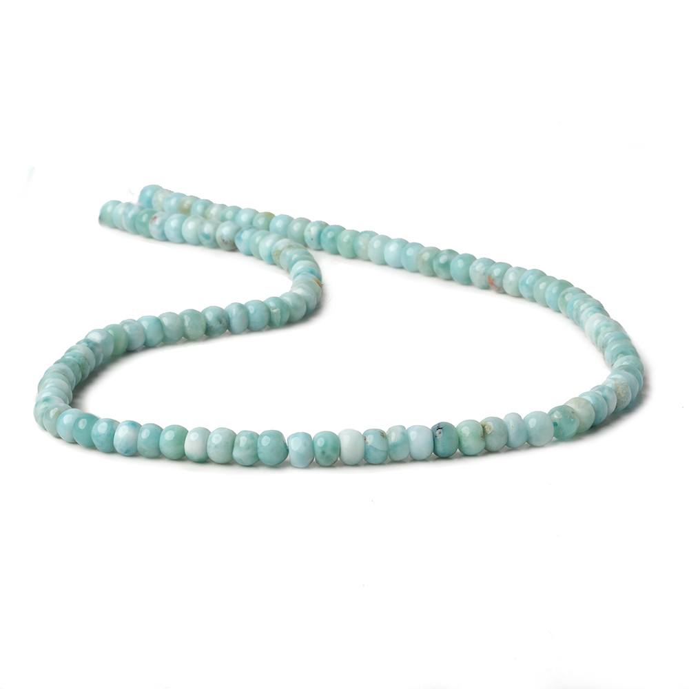 4-4.5mm Larimar plain rondelles 14 inch 115 beads A