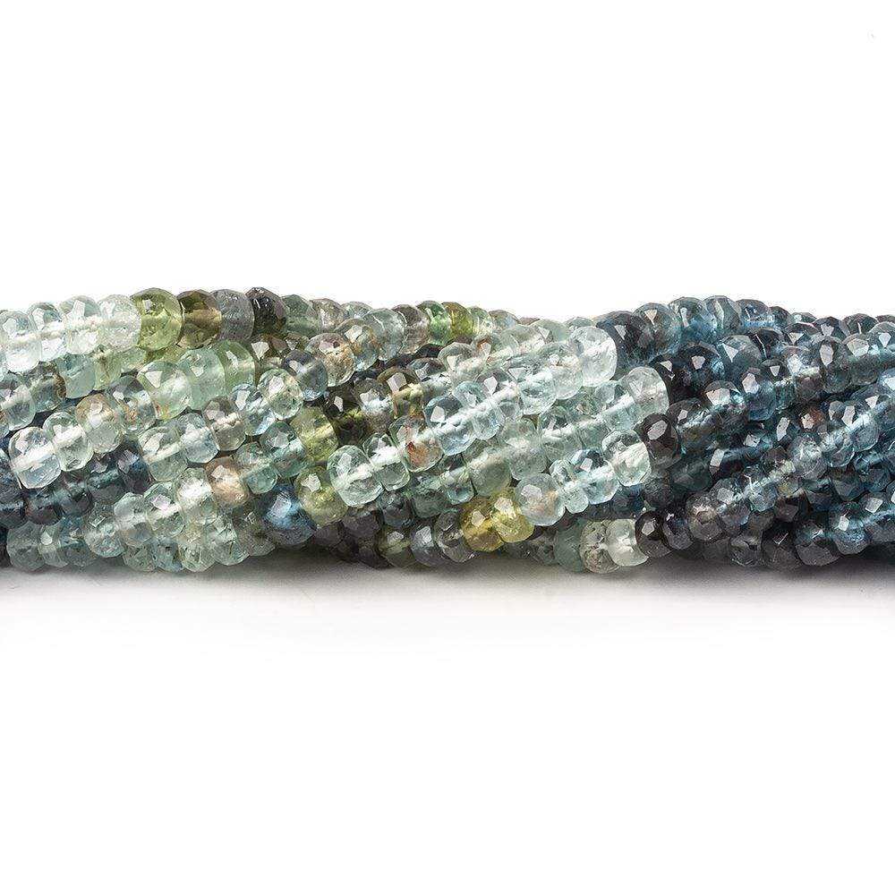 4-4.5mm Multi Moss Aquamarine faceted rondelle beads 14 inch 127 pieces