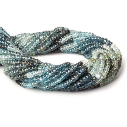 4-4.5mm Multi Moss Aquamarine faceted rondelle beads 14 inch 127 pieces