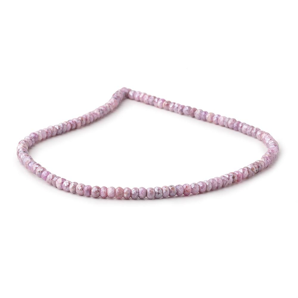 4-4.5mm Mystic Pink Sapphire Faceted Rondelle Beads 14 inch 100 pieces