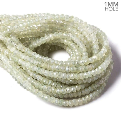 4-4.5mm Mystic Prehnite faceted rondelle beads 1mm hole 12 inch 112 pieces