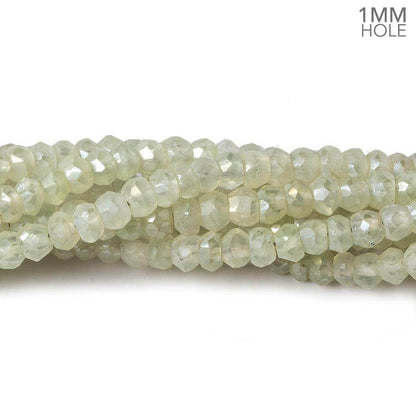 4-4.5mm Mystic Prehnite faceted rondelle beads 1mm hole 12 inch 112 pieces