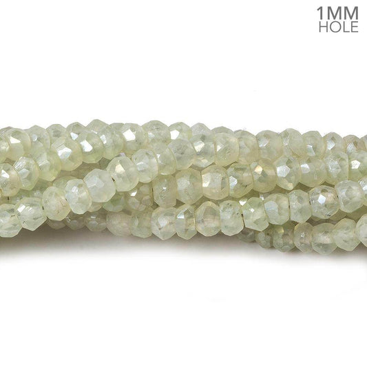 4-4.5mm Mystic Prehnite faceted rondelle beads 1mm hole 12 inch 112 pieces