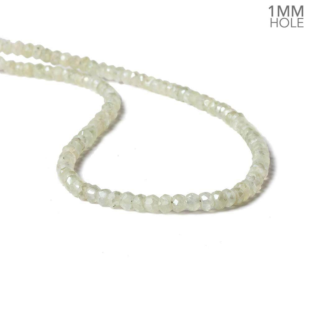 4-4.5mm Mystic Prehnite faceted rondelle beads 1mm hole 12 inch 112 pieces