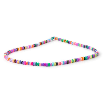 4-4.5mm Neon Multi Color Ethiopian Opal Plain Rondelle Beads 16 inch 166 pieces