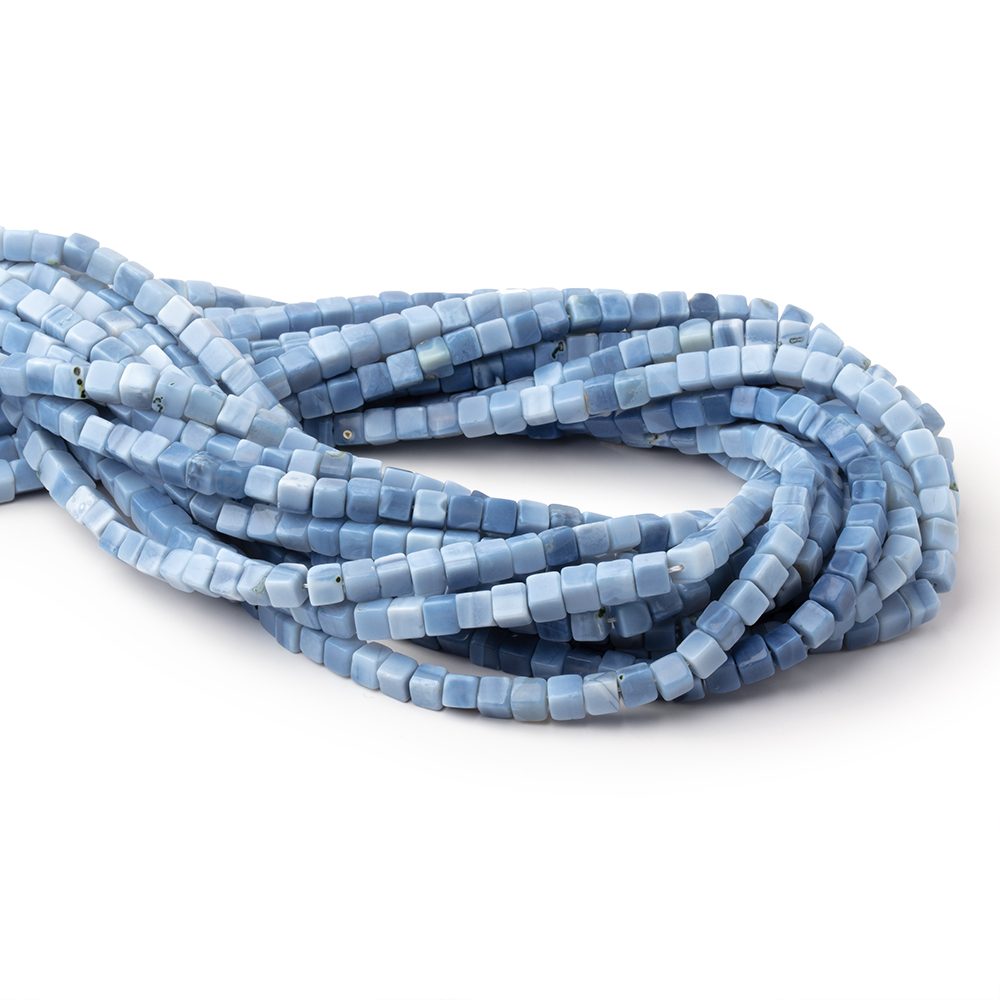 4-4.5mm Owyhee Blue Opal Plain Cube Beads 13.75 inch 76 pieces