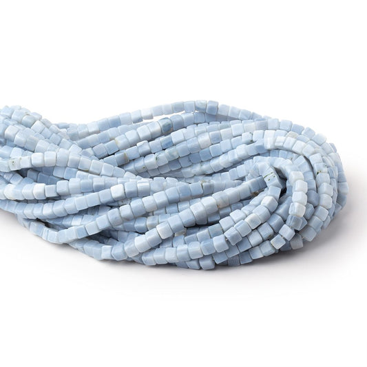 4-4.5mm Owyhee Blue Opal Plain Cube Beads 14 inch 78 pieces