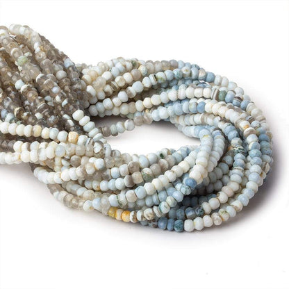4mm Owyhee Natural Denim Blue Opal faceted rondelles 13 inch 97 beads