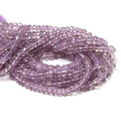 4-4.5mm Pink Amethyst faceted rondelle Beads 14 inch 122 pieces