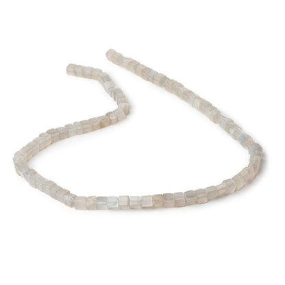 4-4.5mm Platinum Moonstone Plain Cube Beads 14 inch 84 pieces