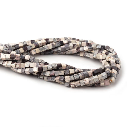 4-4.5mm Porcelain Jasper Plain Cube Beads 14 inch 80 pieces