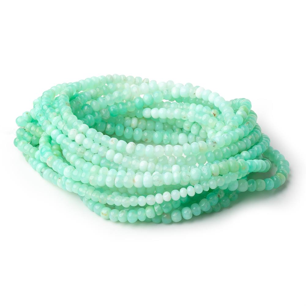 4-4.5mm Prase Opal Plain Rondelle Beads 18 inch 121 pieces