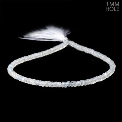4.5-5mm Rainbow Moonstone faceted rondelle 1mm large hole 13 inch 125 Beads
