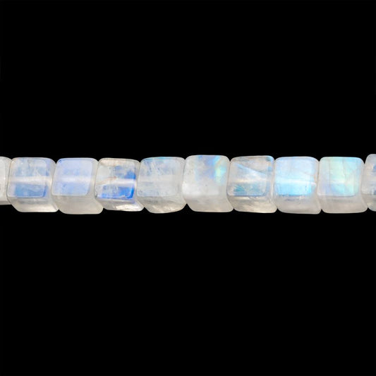 4-4.5mm Rainbow Moonstone Plain Cube Beads 14 inch 83 pieces