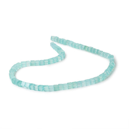 4-4.5mm Seafoam Blue Chalcedony Plain Cube Beads 14.5 inch 80 pieces
