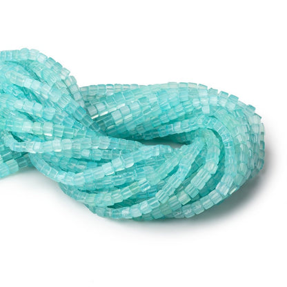 4-4.5mm Seafoam Blue Chalcedony Plain Cube Beads 14.5 inch 80 pieces