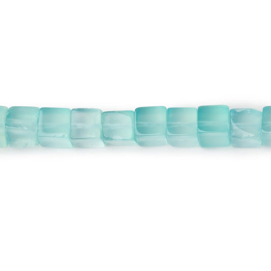 4-4.5mm Seafoam Blue Chalcedony Plain Cube Beads 14.5 inch 80 pieces