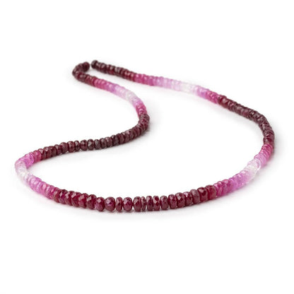 4-4.5mm Shaded Ruby and Sapphire Faceted Rondelles 15.75 inch 180 Beads AA