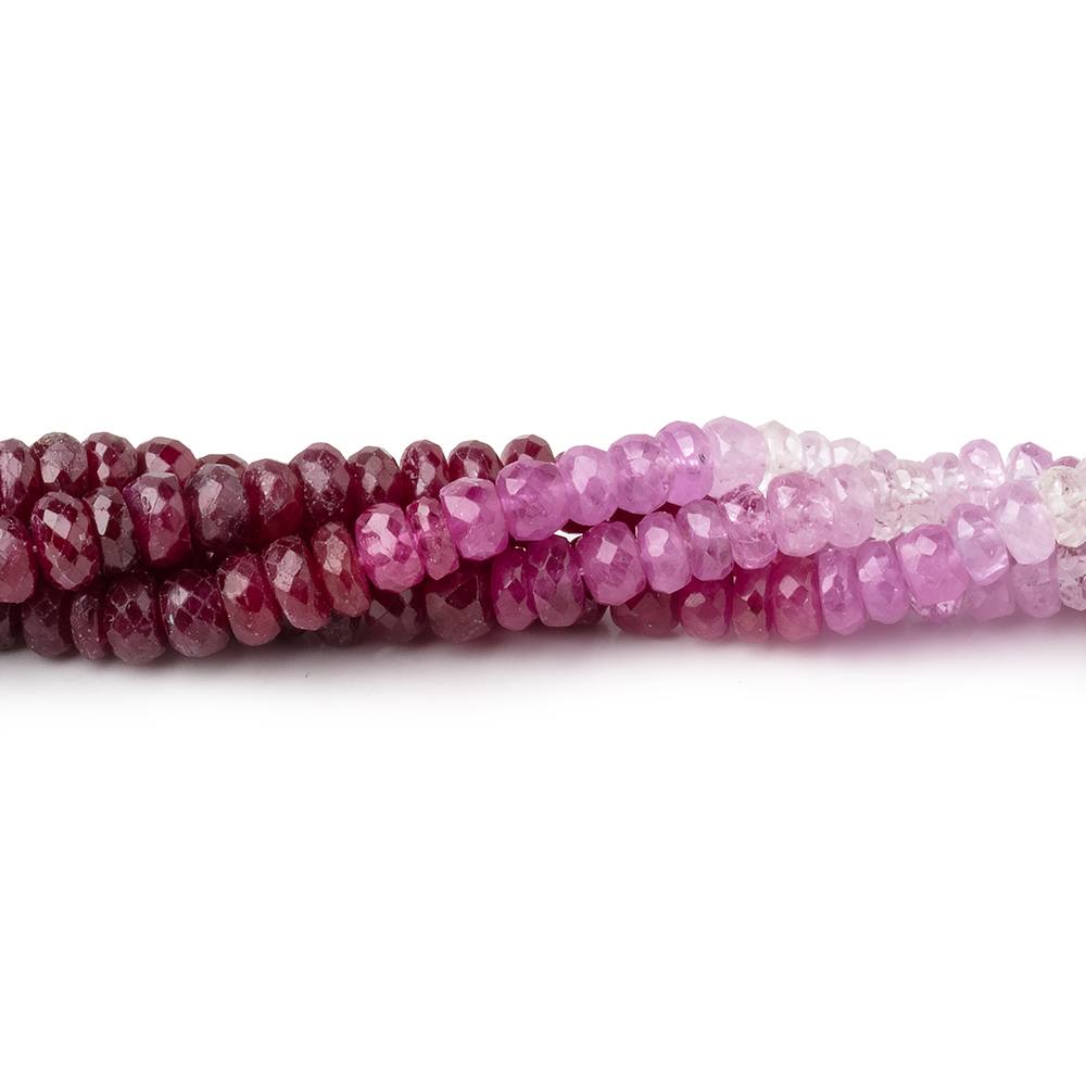 4-4.5mm Shaded Ruby and Sapphire Faceted Rondelles 15.75 inch 180 Beads AA