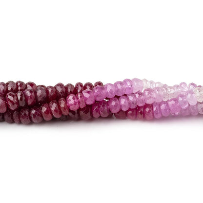4-4.5mm Shaded Ruby and Sapphire Faceted Rondelles 15.75 inch 180 Beads AA