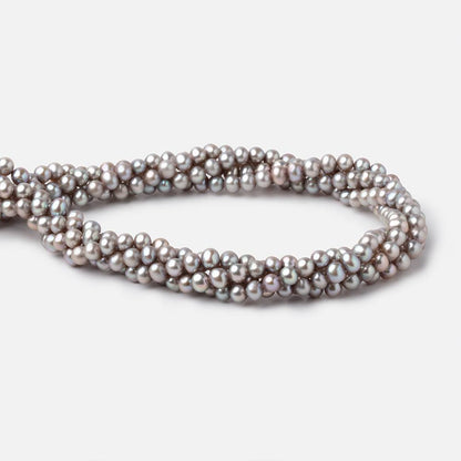 4-4.5mm Silver Off Round Freshwater Pearls 15.5 inch 95 Beads
