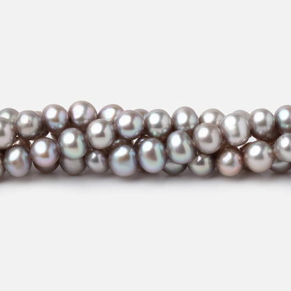4-4.5mm Silver Off Round Freshwater Pearls 15.5 inch 95 Beads