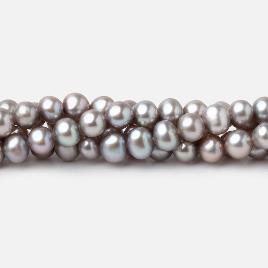 4-4.5mm Silver Off Round Freshwater Pearls 15.5 inch 95 Beads