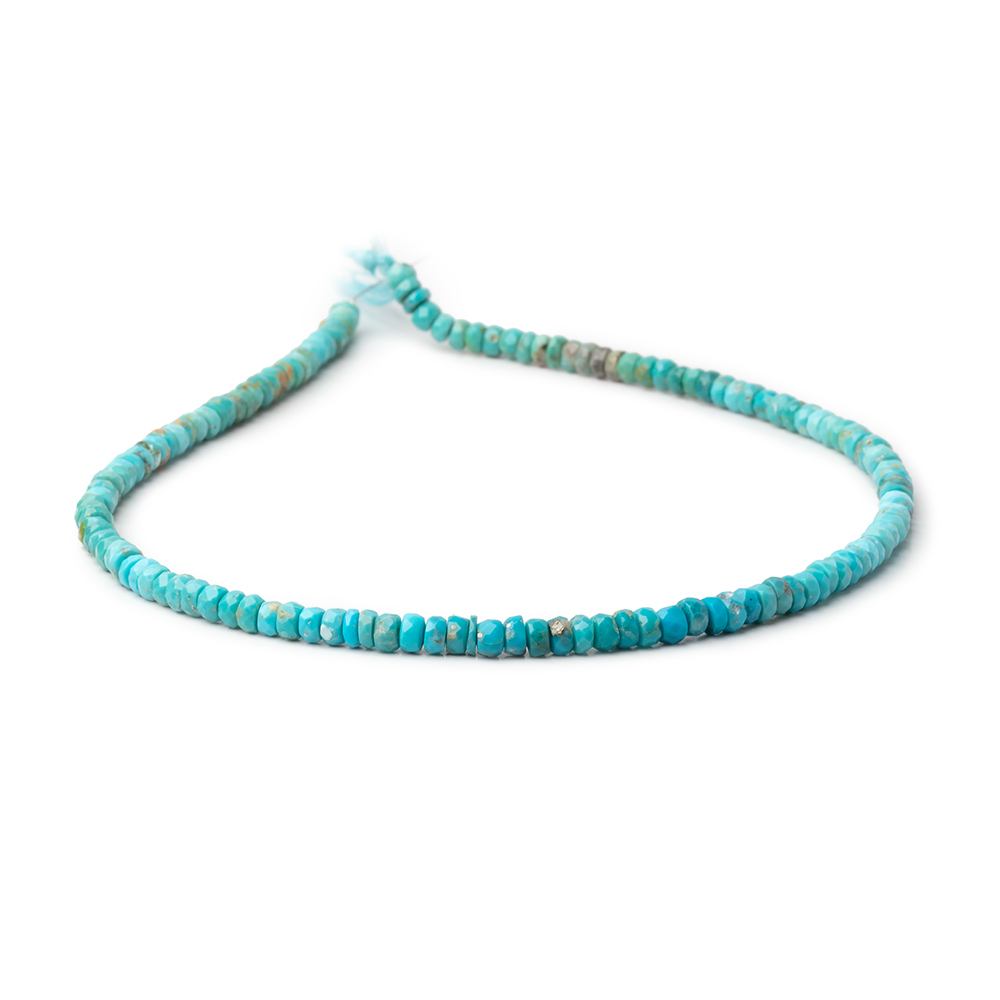 4-4.5mm Sleeping Beauty Turquoise Faceted Rondelle Beads 13 inch 130 pieces
