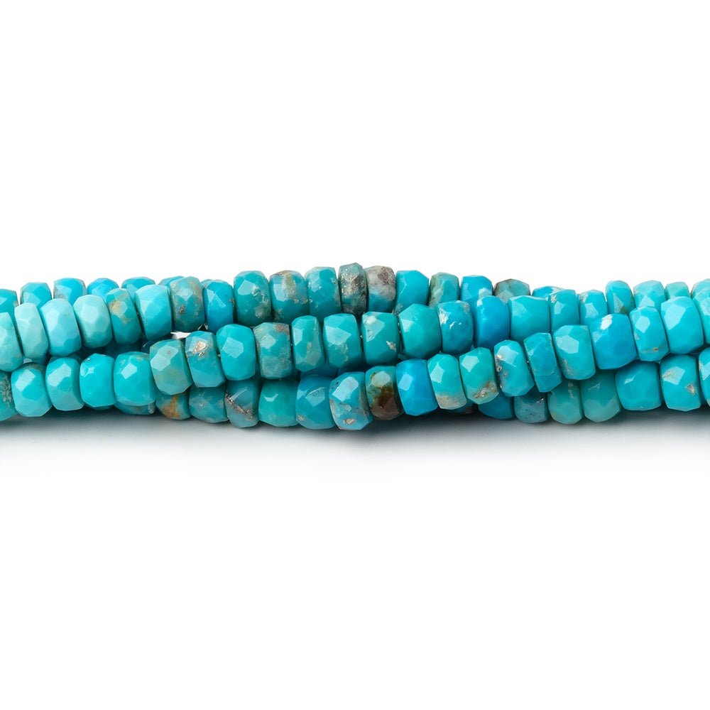 4-4.5mm Sleeping Beauty Turquoise Faceted Rondelle Beads 13 inch 130 pieces
