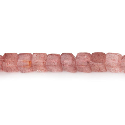 4-4.5mm Strawberry Quartz Plain Cube Beads 14 inch 78 pieces