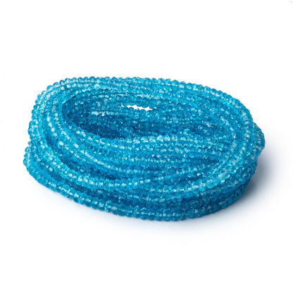 4-4.5mm Swiss Blue Topaz Faceted Rondelle Beads 16 inch 150 pieces AAA