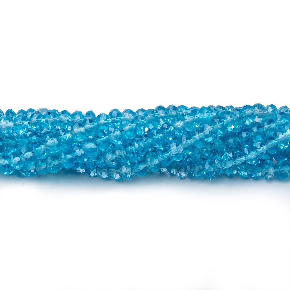 4-4.5mm Swiss Blue Topaz Faceted Rondelle Beads 16 inch 150 pieces AAA