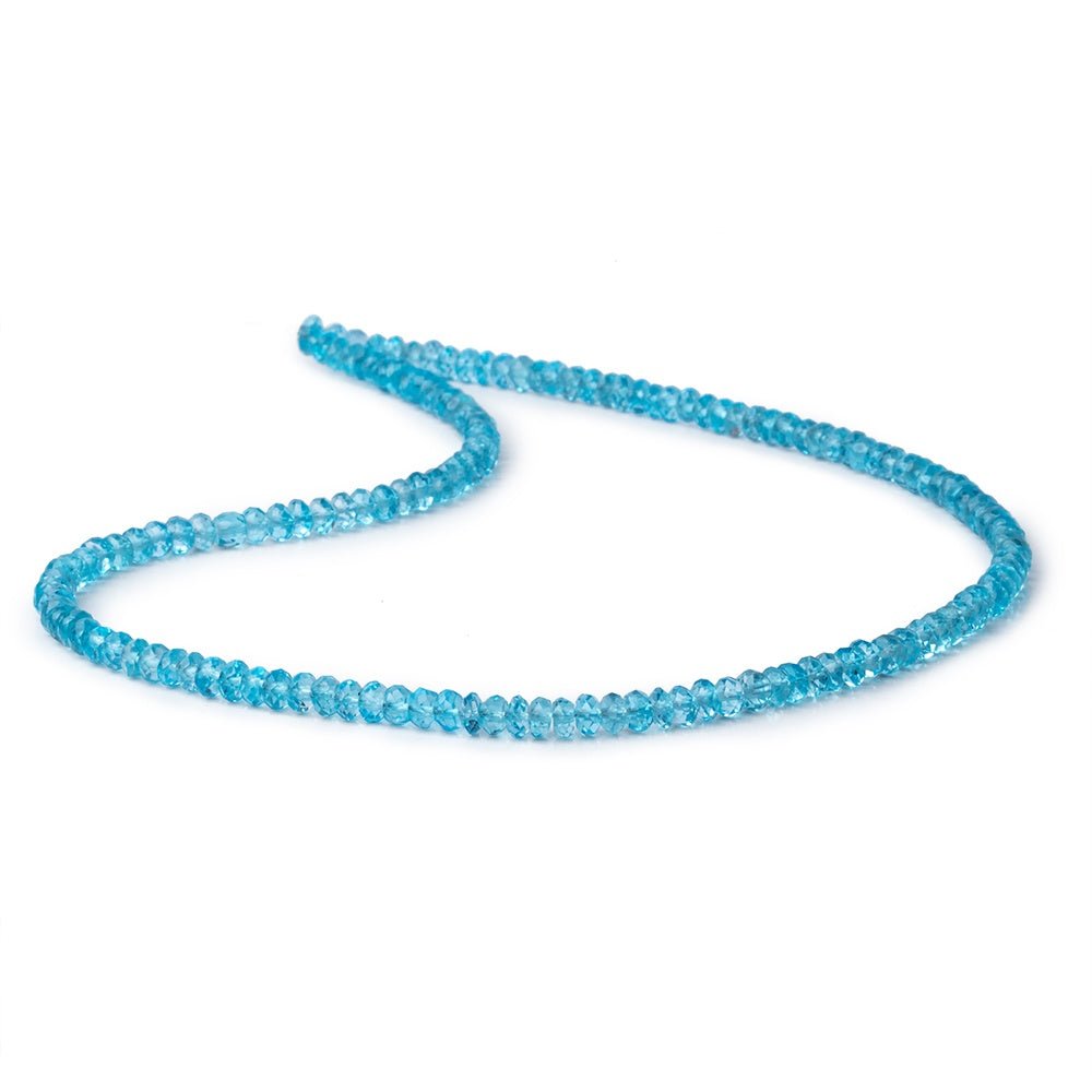 4-4.5mm Swiss Blue Topaz Faceted Rondelle Beads 16 inch 150 pieces AAA