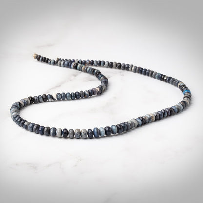 4-5.5 mm Blue Grey Australian Opal Plain Rondelles 18 inch 148 beads A