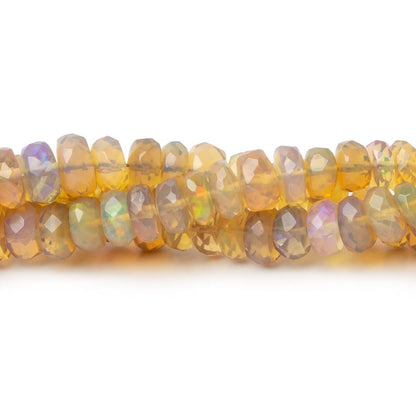 4-5.5mm Dark Golden Ethiopian Opal Faceted Rondelles 16 inch 166 Beads