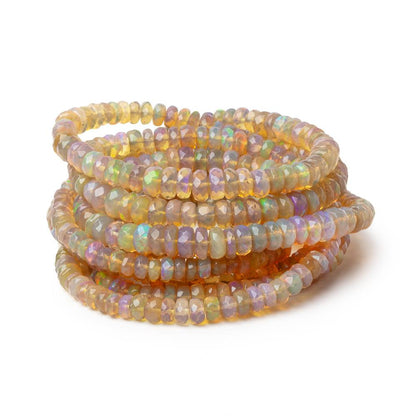 4-5.5mm Dark Golden Ethiopian Opal Faceted Rondelles 16 inch 166 Beads