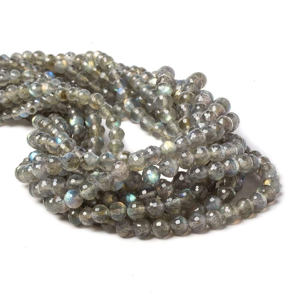 4-5.5mm Labradorite faceted round beads 15 inches 85 pieces AA