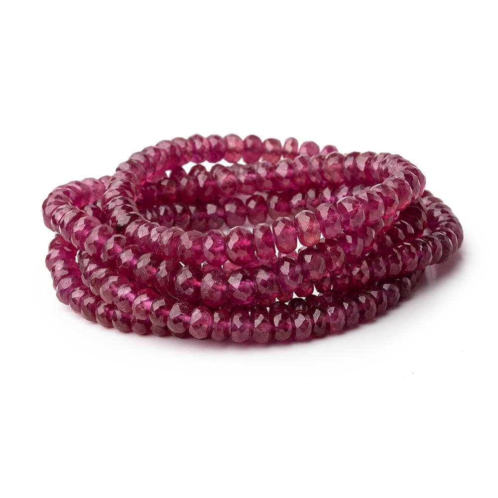 4-5.5mm Ruby Faceted Rondelle Beads 18 inch 150 pieces