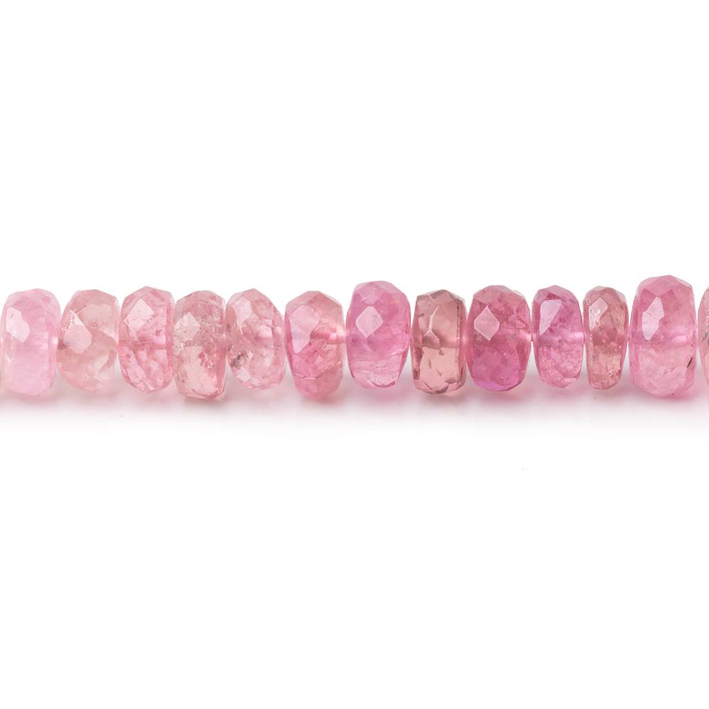 4-5.5mm Shaded Pink Tourmaline Faceted Rondelle 14 inch 136 Beads AA