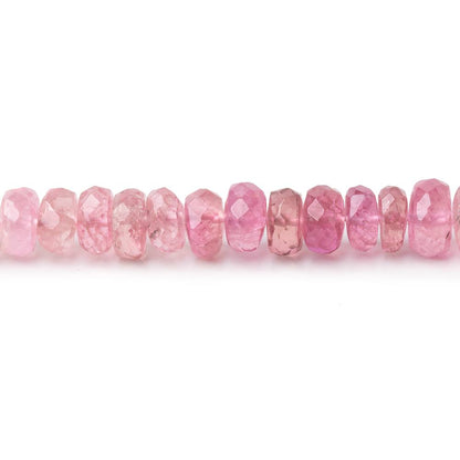 4-5.5mm Shaded Pink Tourmaline Faceted Rondelle 14 inch 136 Beads AA