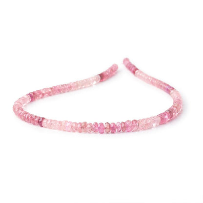 4-5.5mm Shaded Pink Tourmaline Faceted Rondelle 14 inch 136 Beads AA