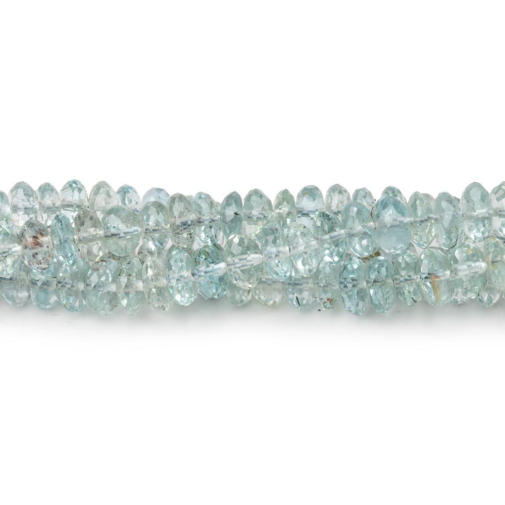 4-5mm Aquamarine Faceted Rondelle Beads 9 inch 93 pieces AA